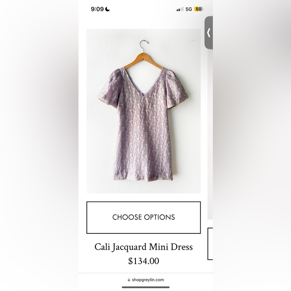 Lavender and silver Greylin dress